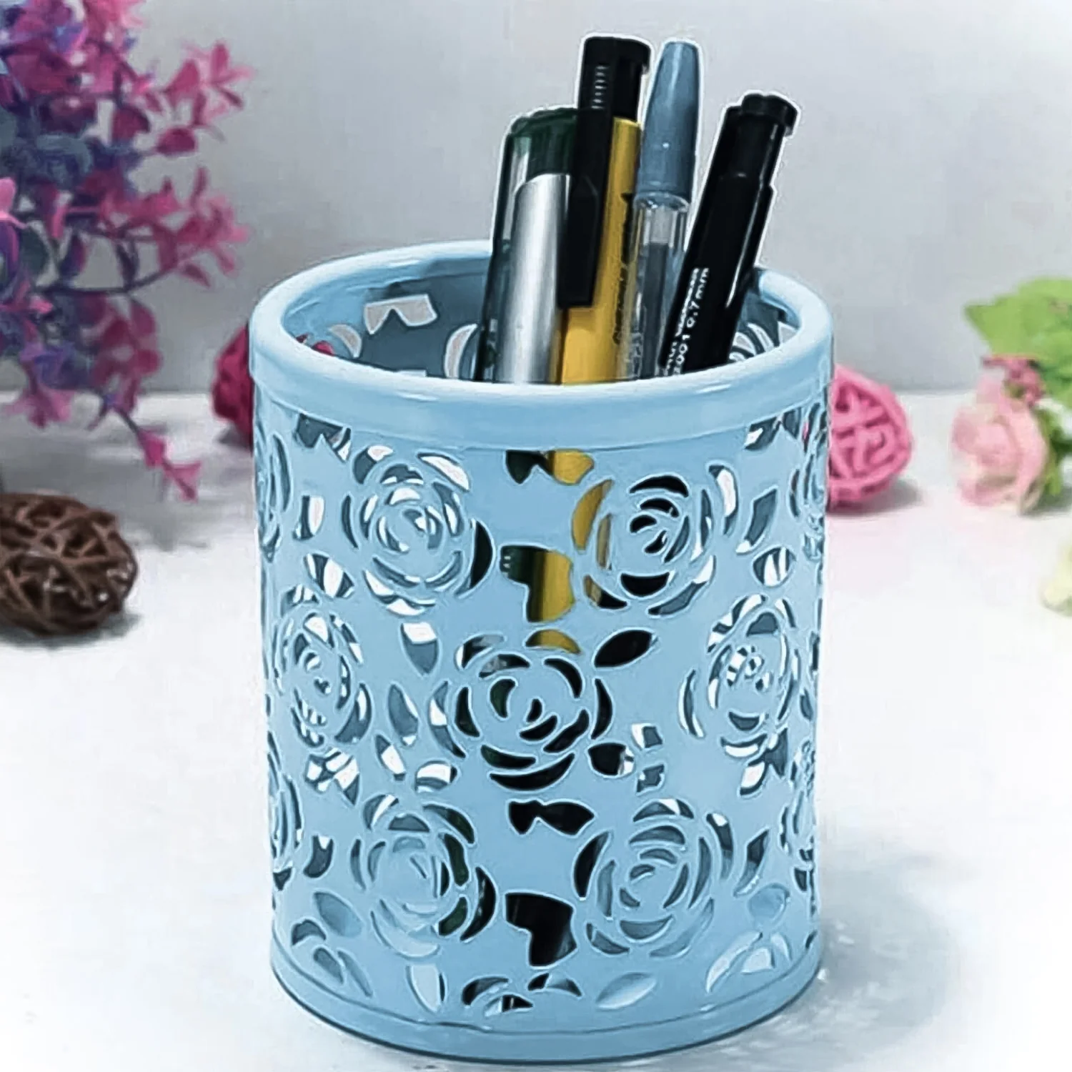 Pen holder Office Desk Metal Mesh Pen Stand (1 Pc) - Image 5