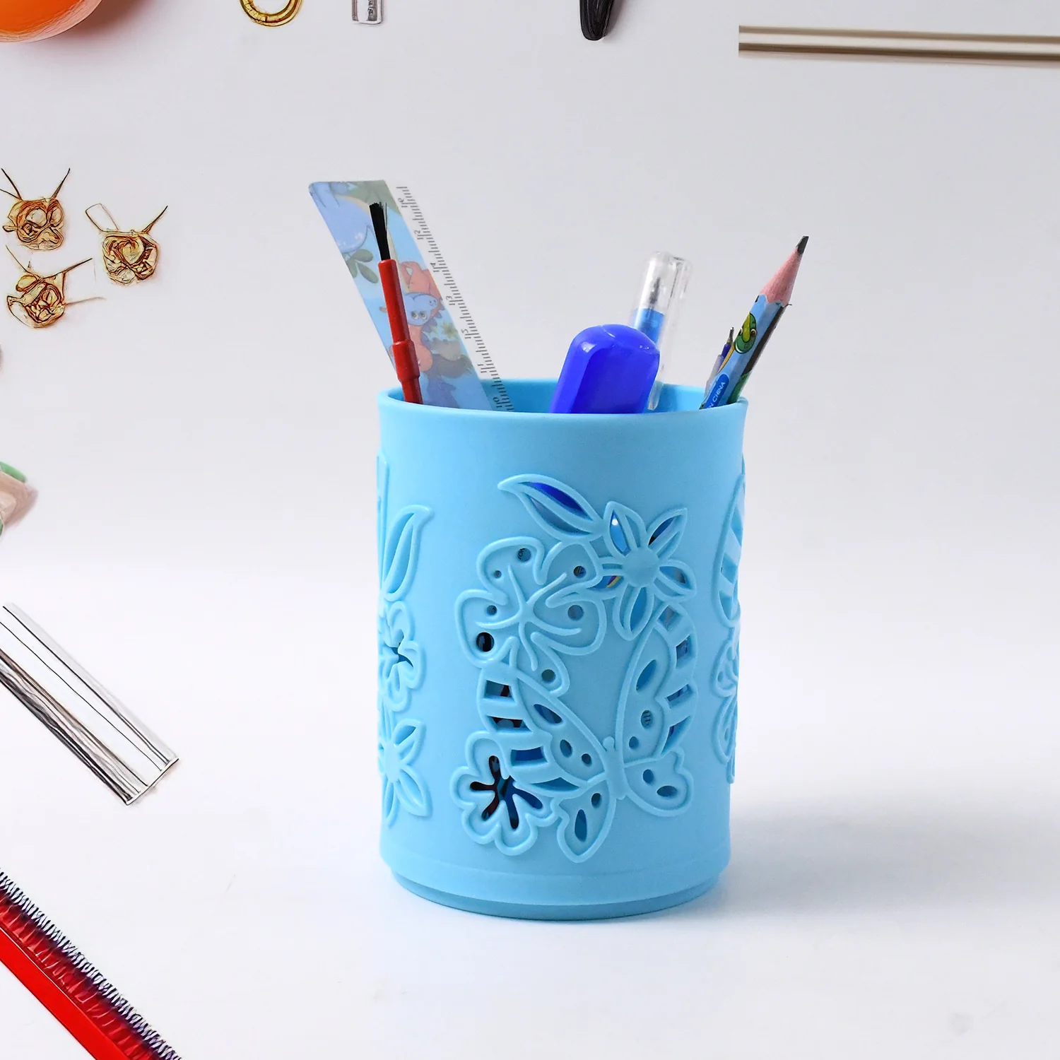 Pen holder Office Desk Plastic Mesh Pen Stand (1 Pc) - Image 3