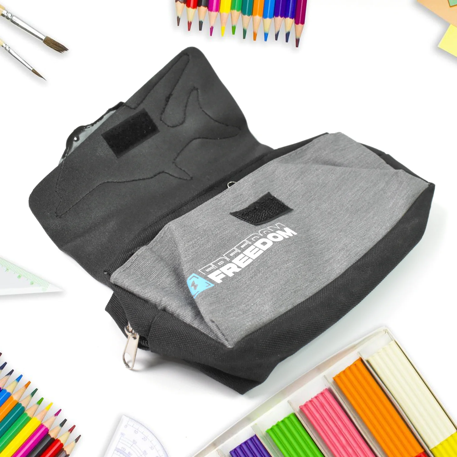 Pencil Pouch With Zipper (1 Pc / 2 Compartment ) - Image 6