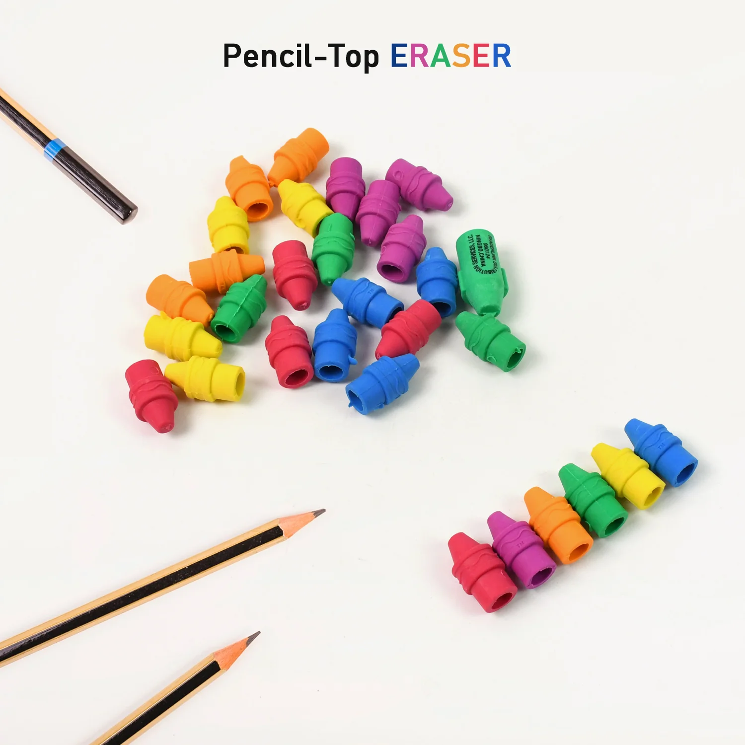 Pencil Top Eraser Rubber Erasers (1 Pc / Mix Color) - Image 3