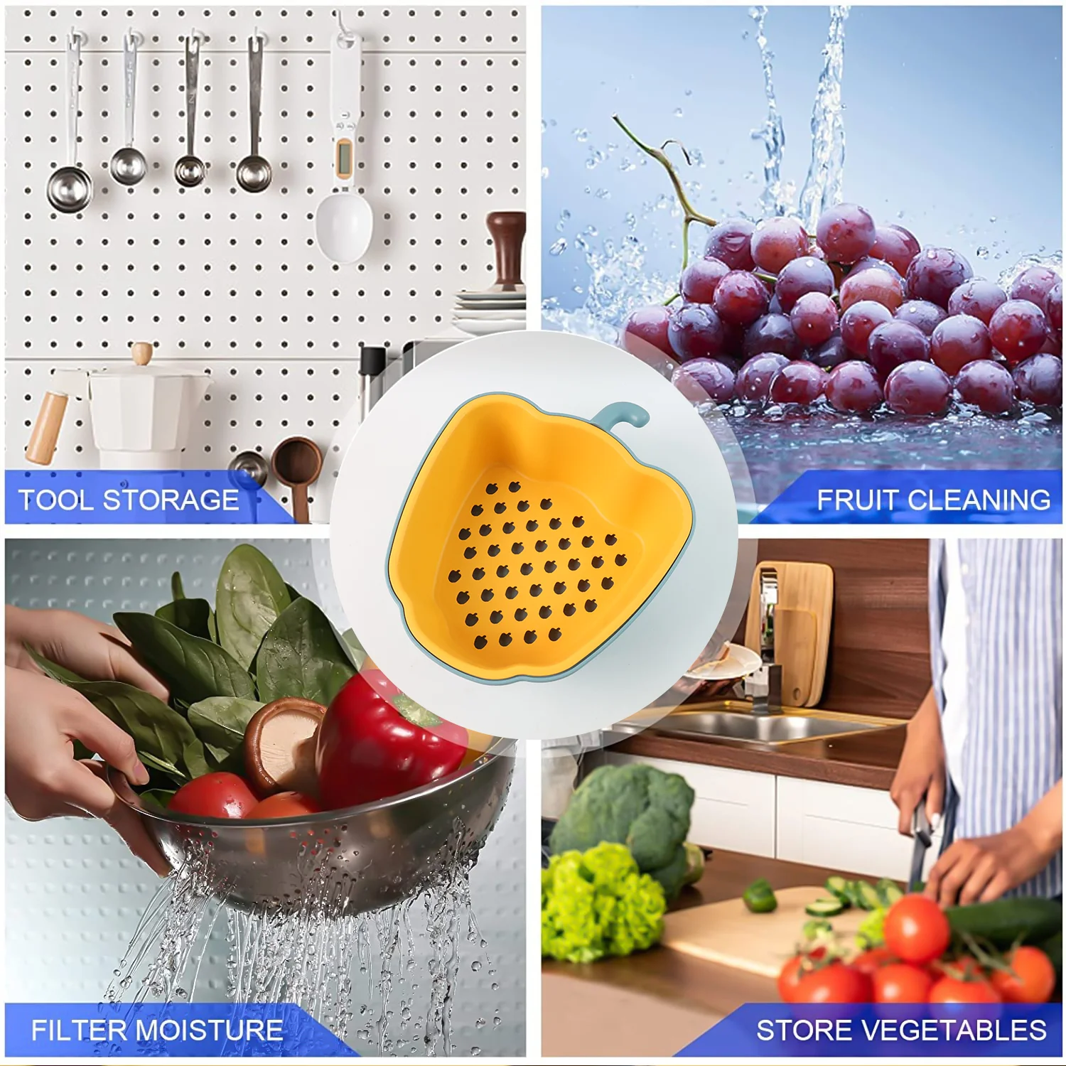 Pepper-Shape 2-in-1 Washing Bowl - (1 Pc) - Image 3