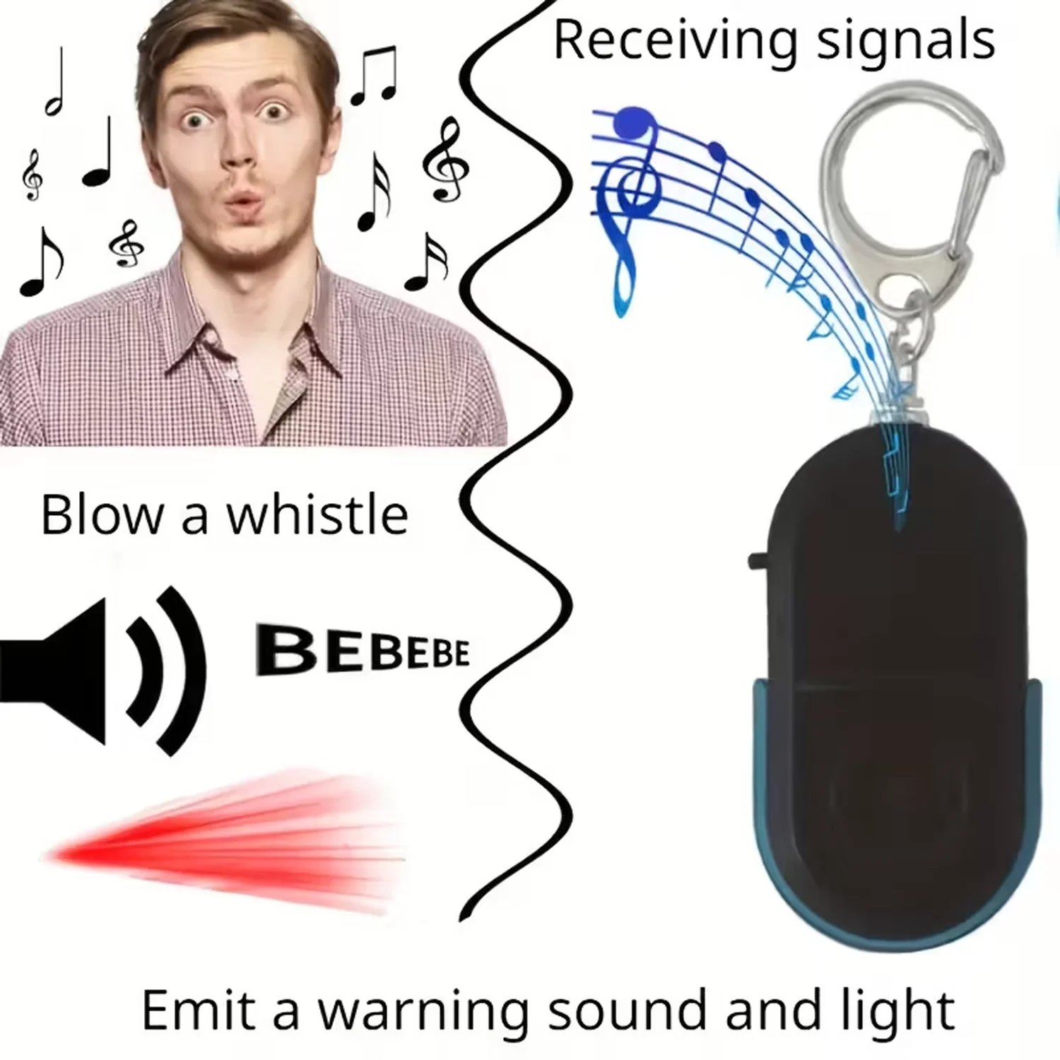 Personal Safety Alarm Keychain – Loud Emergency Siren with LED Light - Image 3