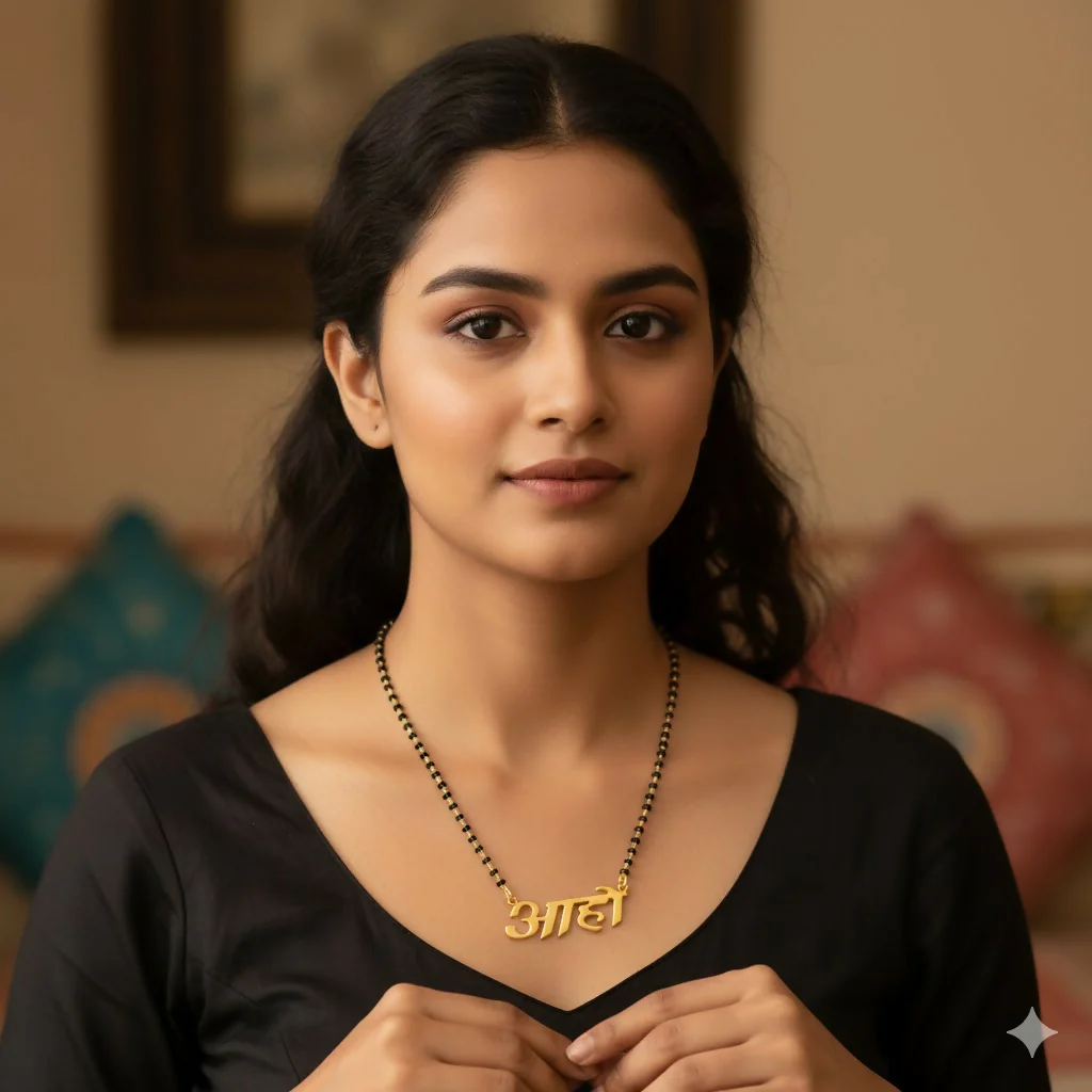 Personalized Aaho Name Mangalsutra with AD for women - Image 3