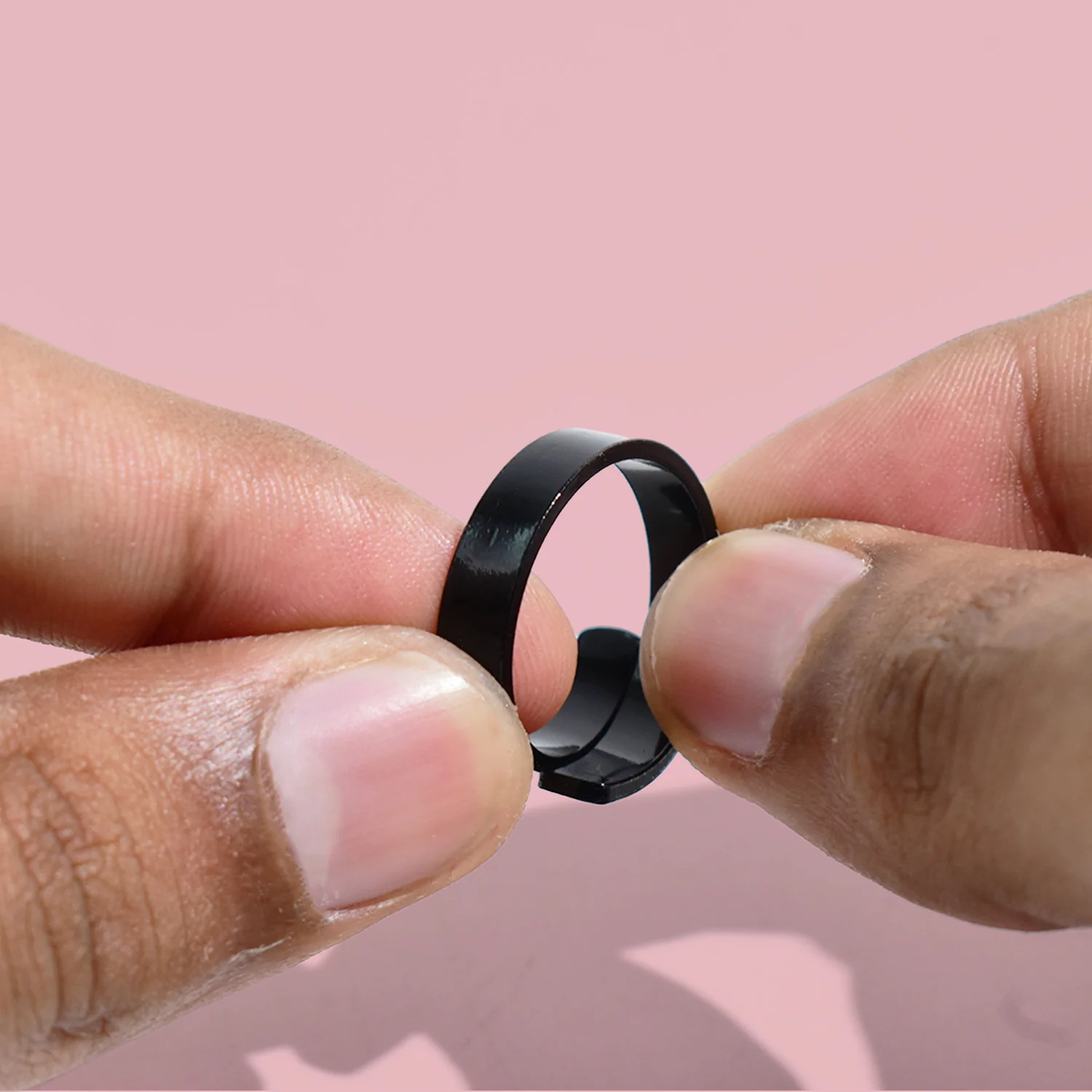 Personalized Glossy Black Adjustable Name Ring - Image 3