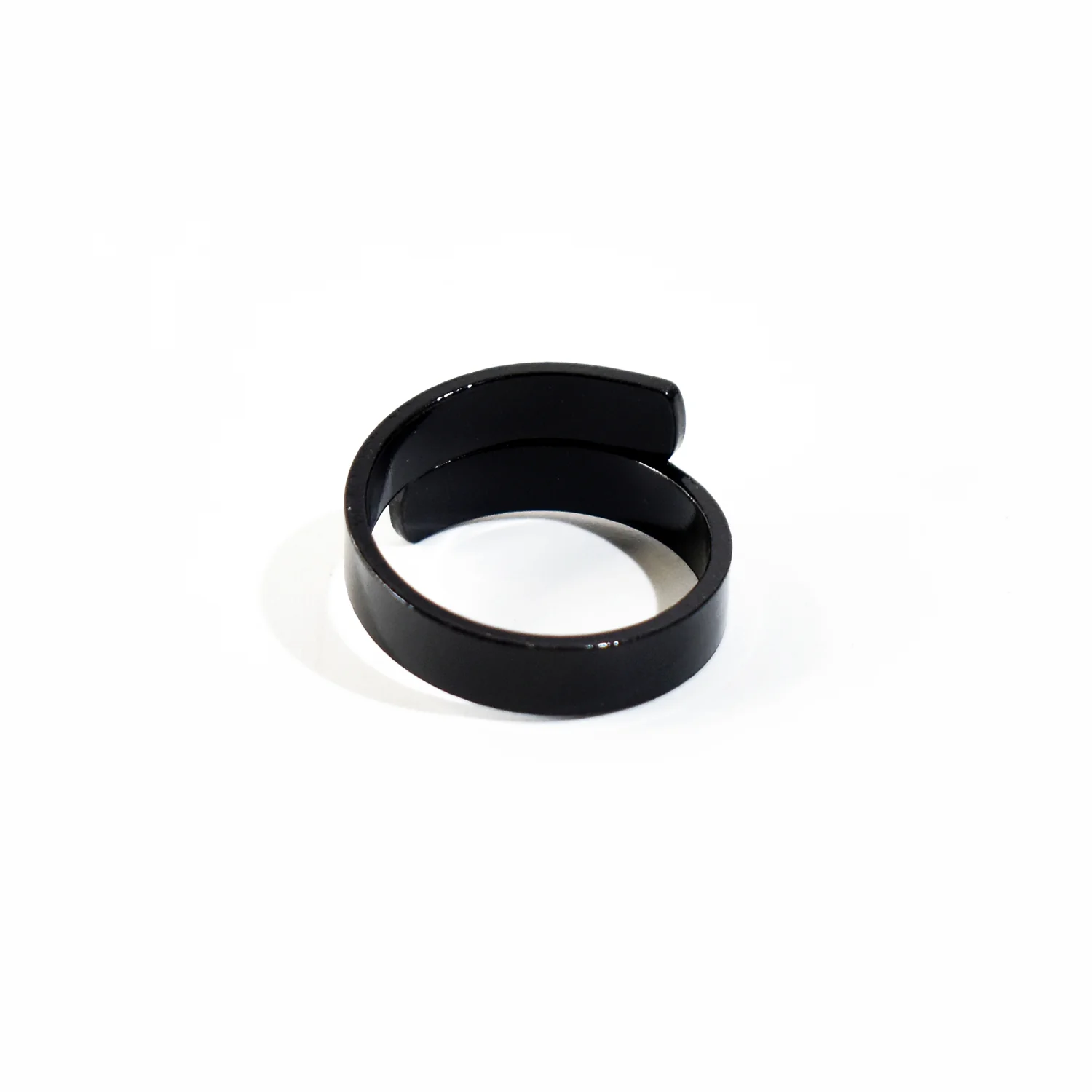 Personalized Glossy Black Adjustable Name Ring - Image 5