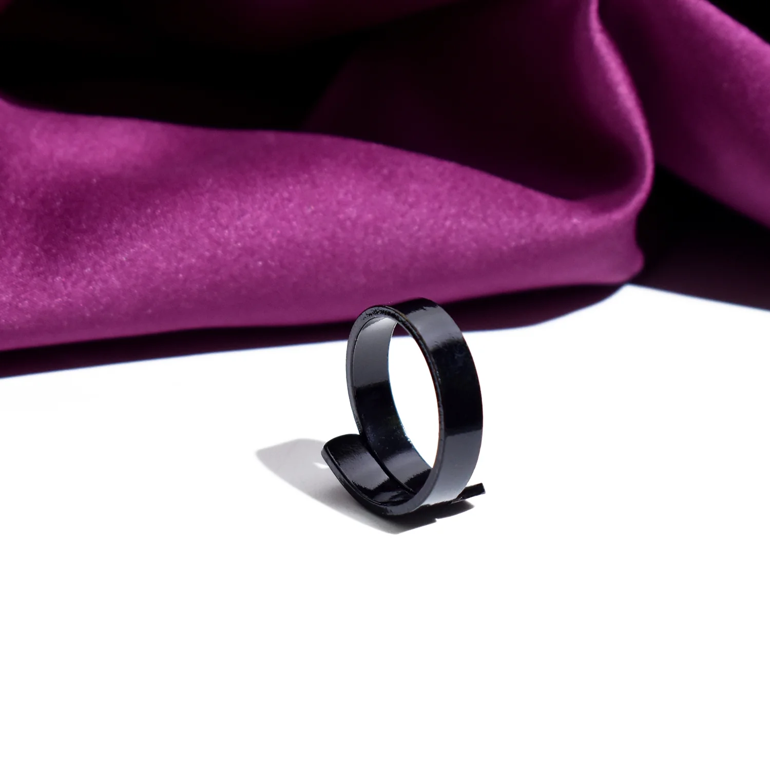 Personalized Glossy Black Adjustable Name Ring - Image 6