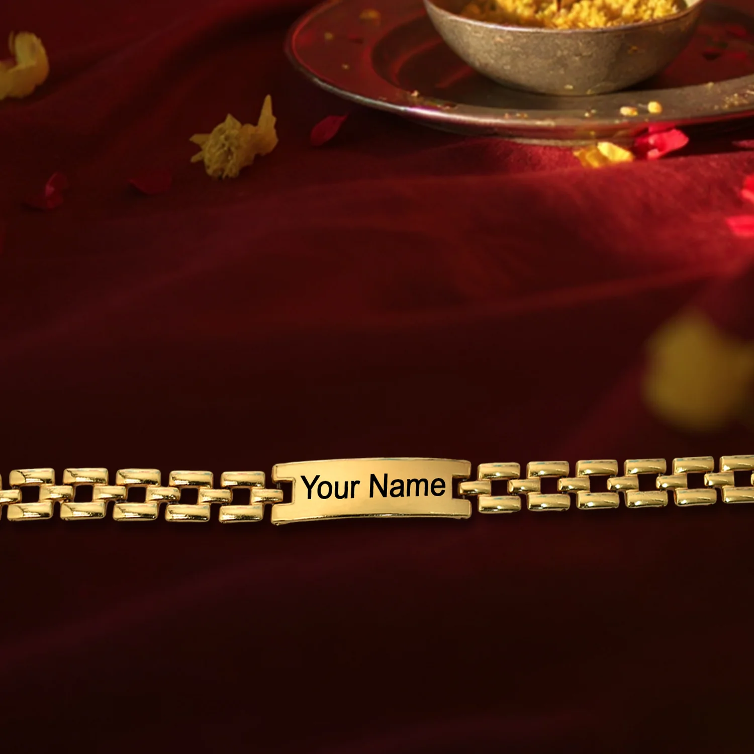 Custom Engraved Gold-Plated Name Bracelet for Men – Elegant Personalized Gift - Image 2