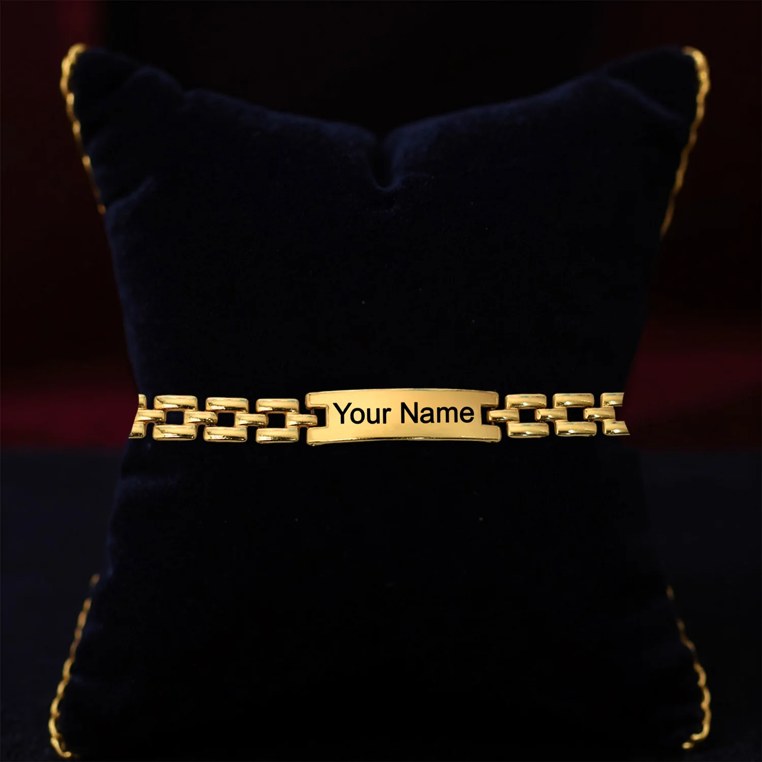 Custom Engraved Gold-Plated Name Bracelet for Men – Elegant Personalized Gift - Image 3