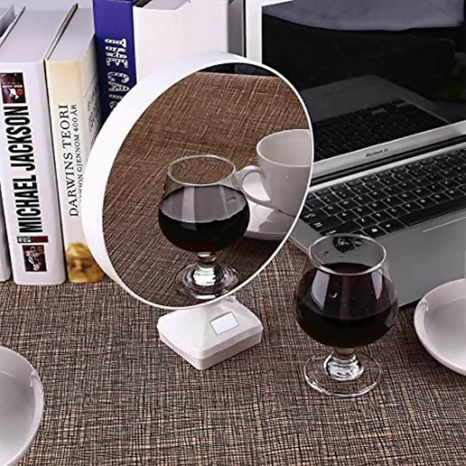 Customized Round LED mirror Photo Frame Lamp with White Base – Personalized Night Light for Couples with Glowing Effect – Romantic Tabletop Décor Gift for Anniversaries, Weddings, Valentine's Day & Special Occasions - Image 5