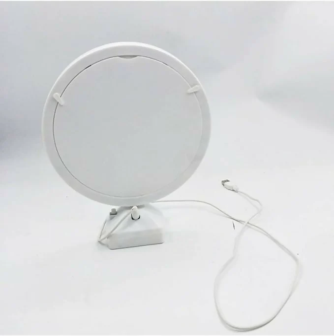 Customized Round LED mirror Photo Frame Lamp with White Base – Personalized Night Light for Couples with Glowing Effect – Romantic Tabletop Décor Gift for Anniversaries, Weddings, Valentine's Day & Special Occasions - Image 6