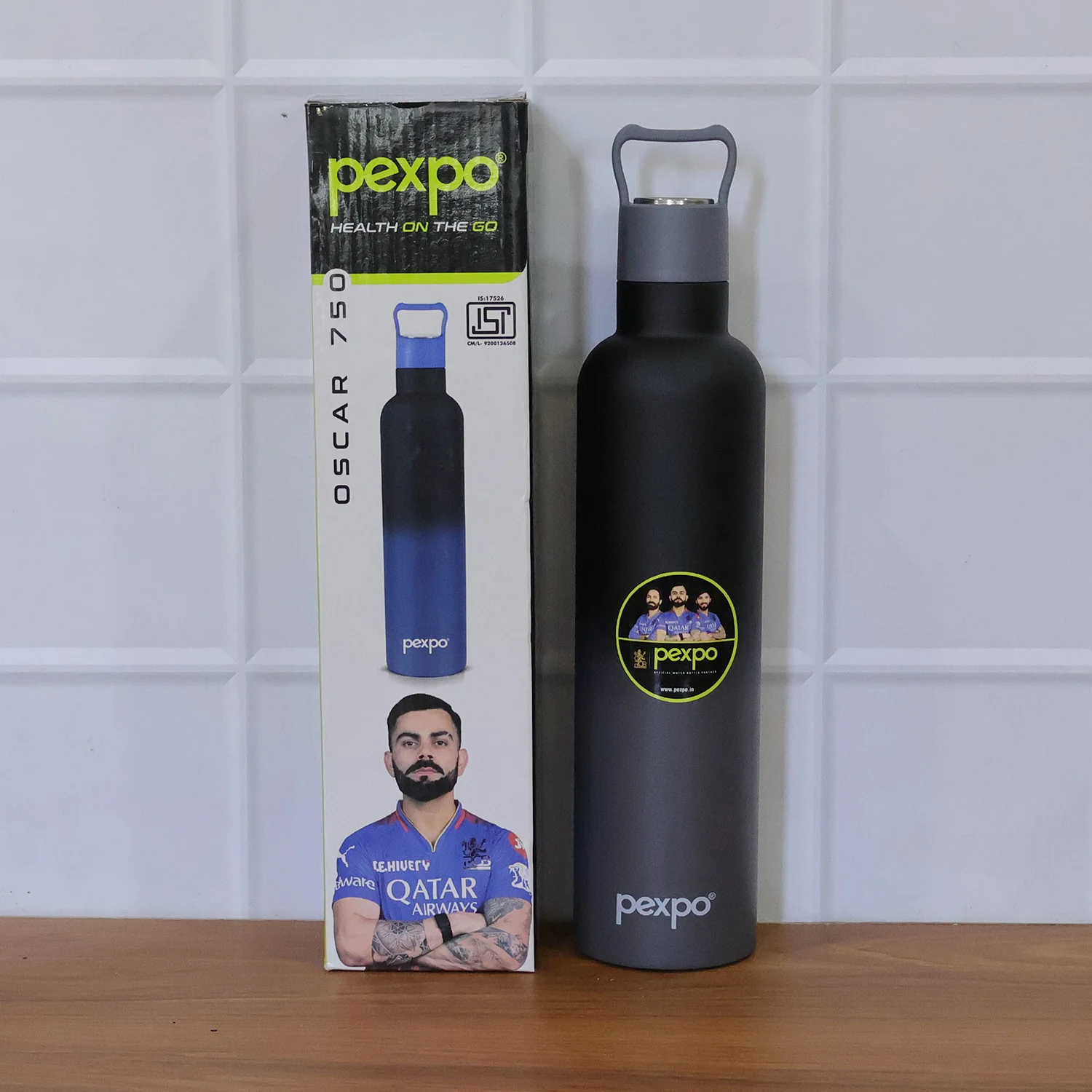 Pexpo Oscar Insulated Stainless Steel Water Bottle with Leakproof Lid - 750 ML - Image 7