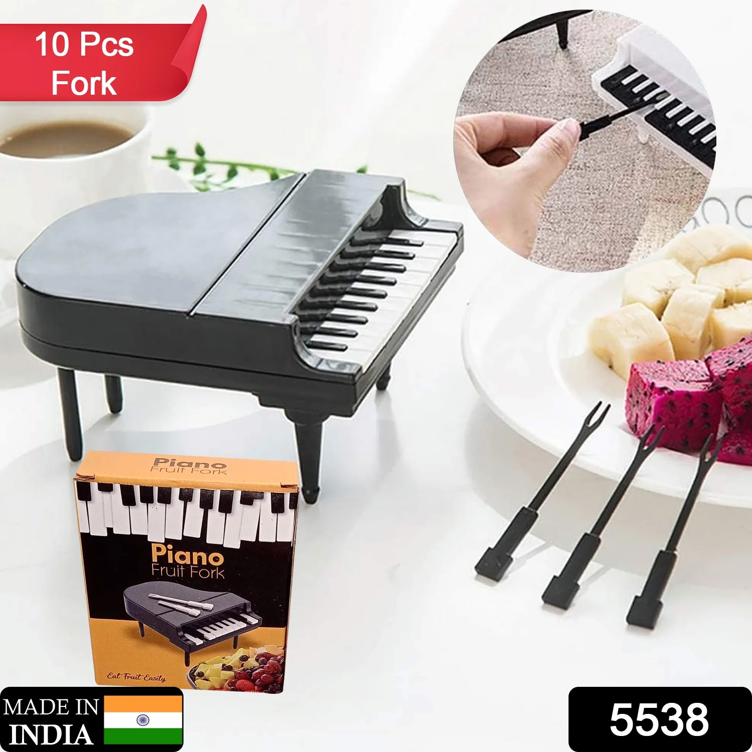 10 Pc Piano Fruit Forks: Fun & Functional for Snacks (Set) - Image 2