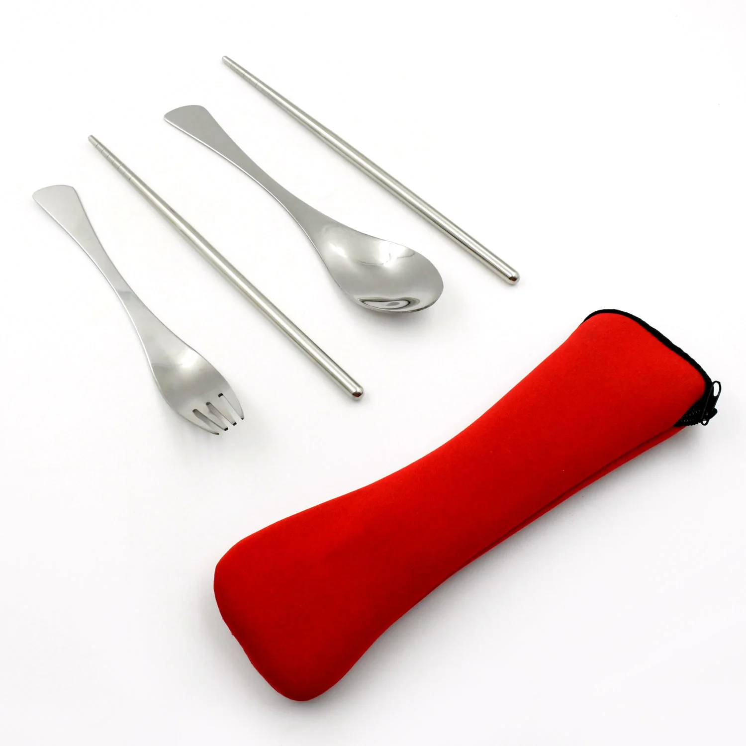Picnic Dinner Spoon Fork Chopsticks Cutlery Set High Quality Tableware 4 Pc 1 Set - Image 5