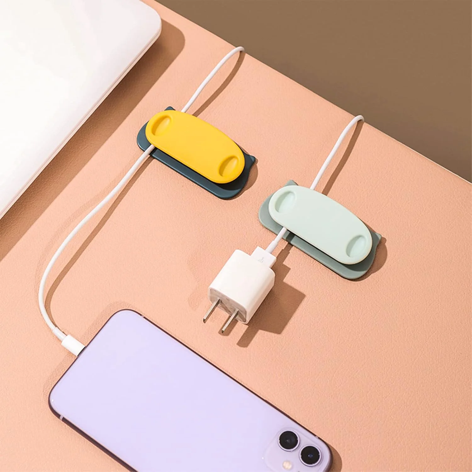 Pig Plug Wire Organizer Cable Holder Clips with Self-Adhesive Pad (4 Pcs Set) - Image 7