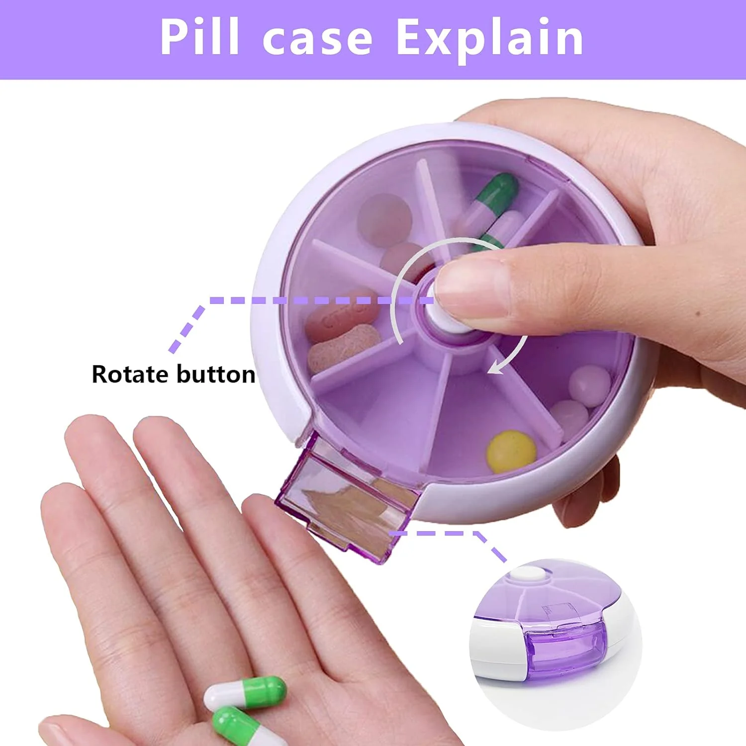 Cute 7-Day Pill Box Dispenser – Portable 7-Grid Medicine Organizer (1 Pc) - Image 5