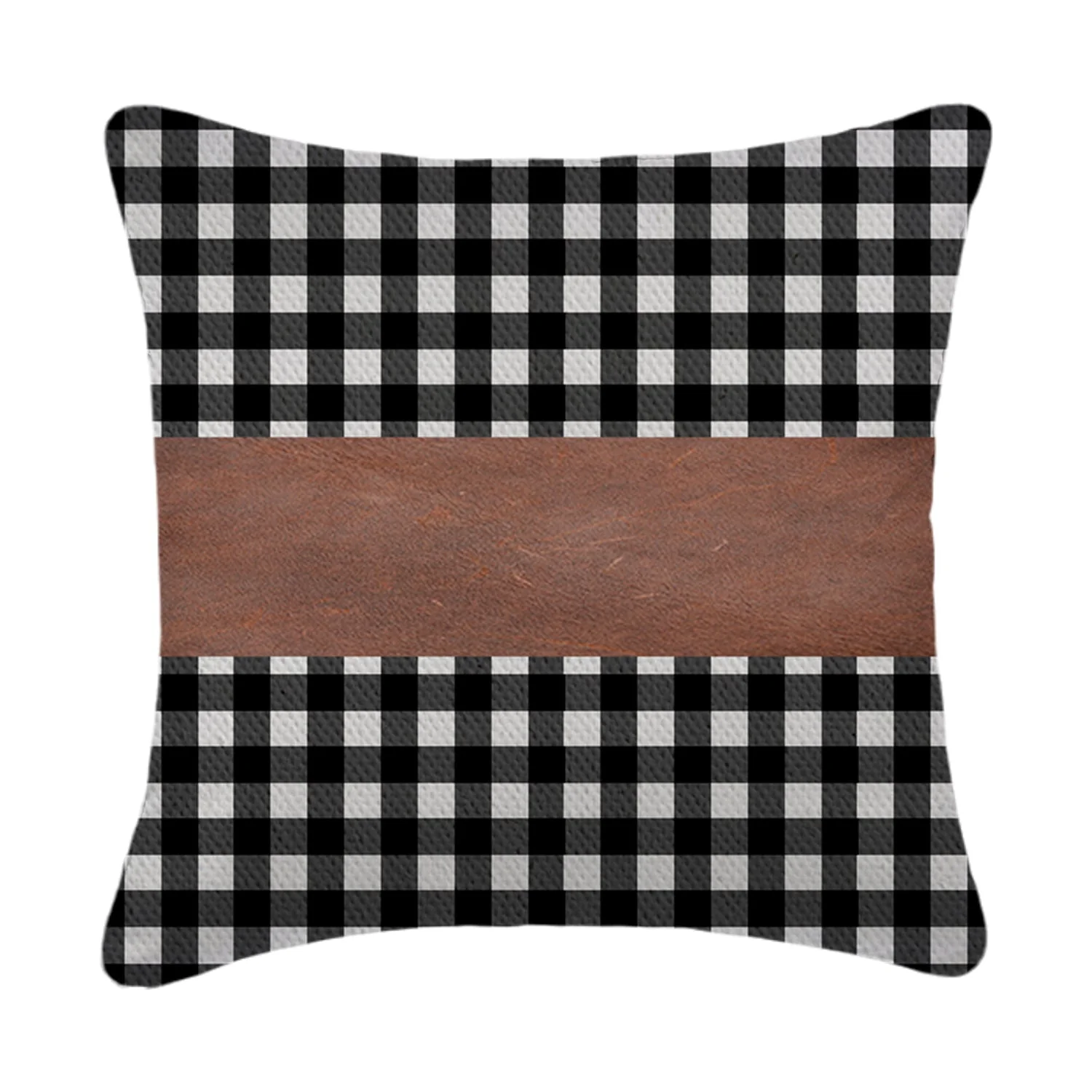 Pillow Covers, Leather & Cotton Cushion Covers (17 × 17 Inch / 1 Pair / 2 Pc) - Image 6