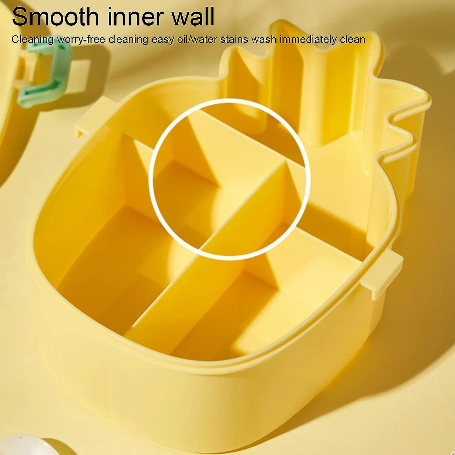 Kids Lunch Box Cute Pineapple Shaped Bento Box with Fork Spoon Snack Container - Image 7