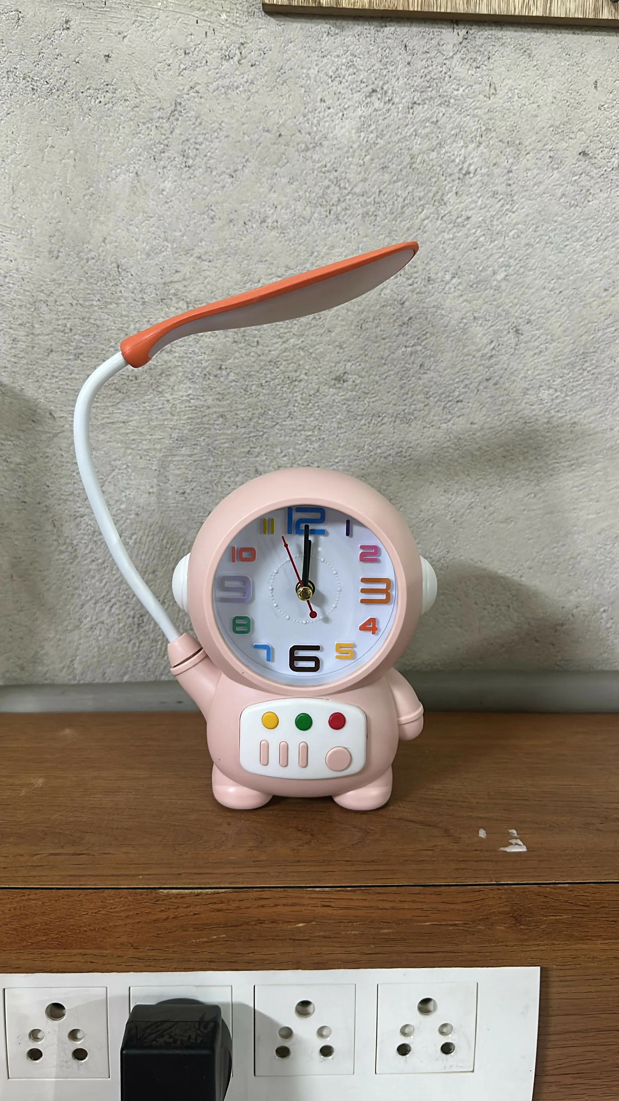 Pink Astronaut Desk Lamp with Alarm Clock for Kids Study Table Bedroom - Image 5