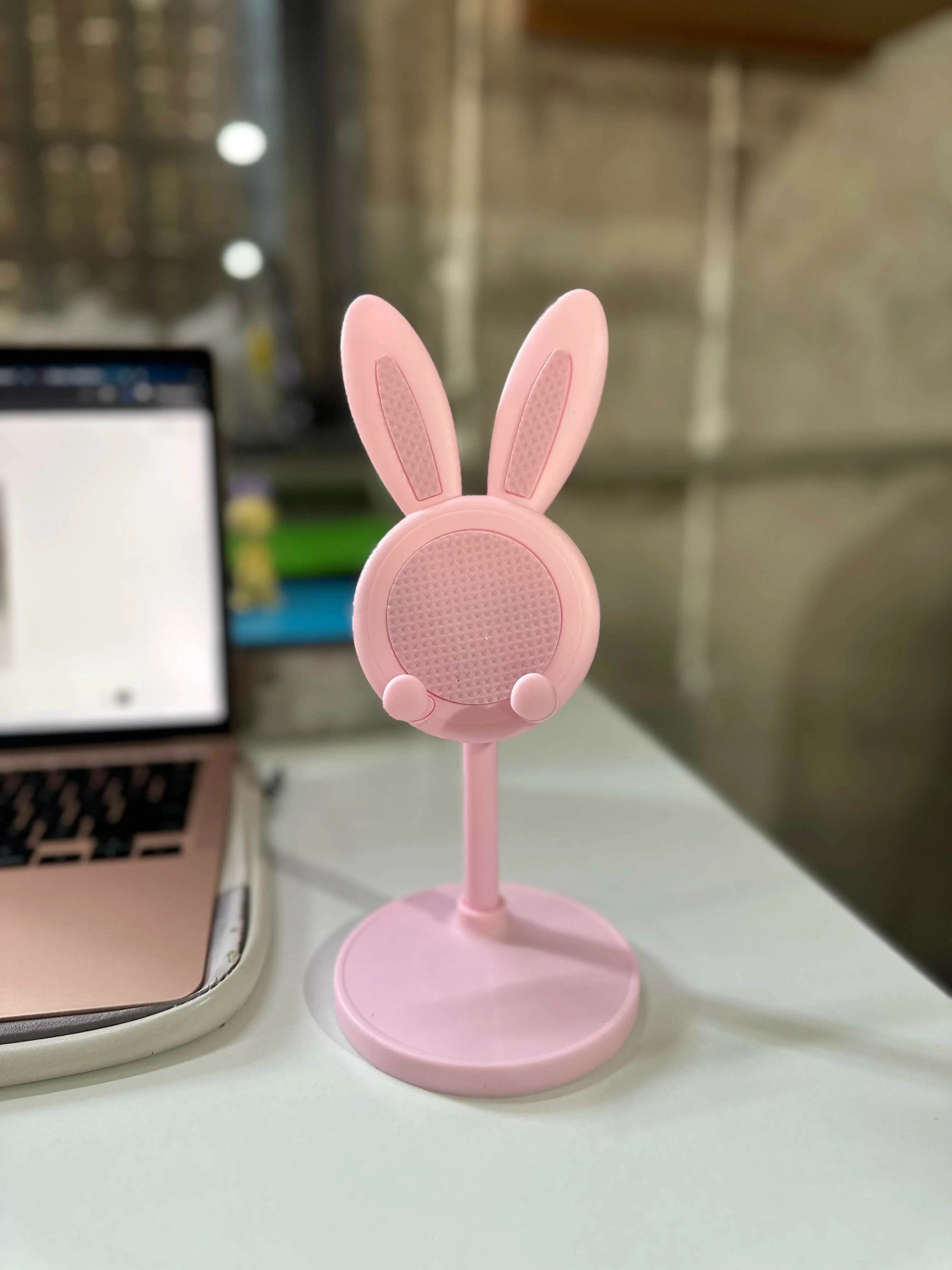 Pink Bunny Ear Adjustable Mobile Phone Stand Holder for Desk - Image 5