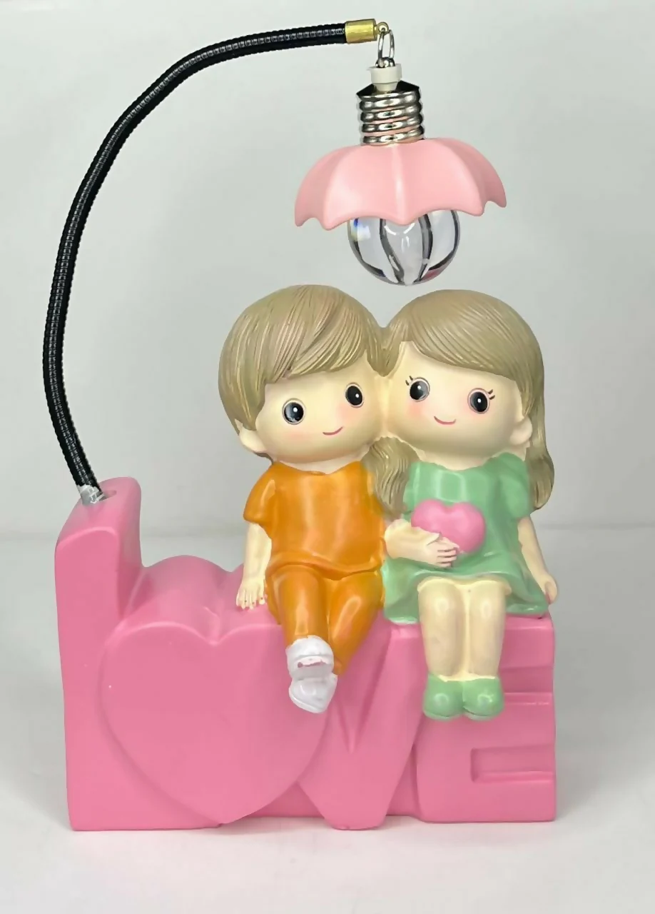 Pink Cute Couple Love Lamp Decorative Night Light Showpiece - Image 5