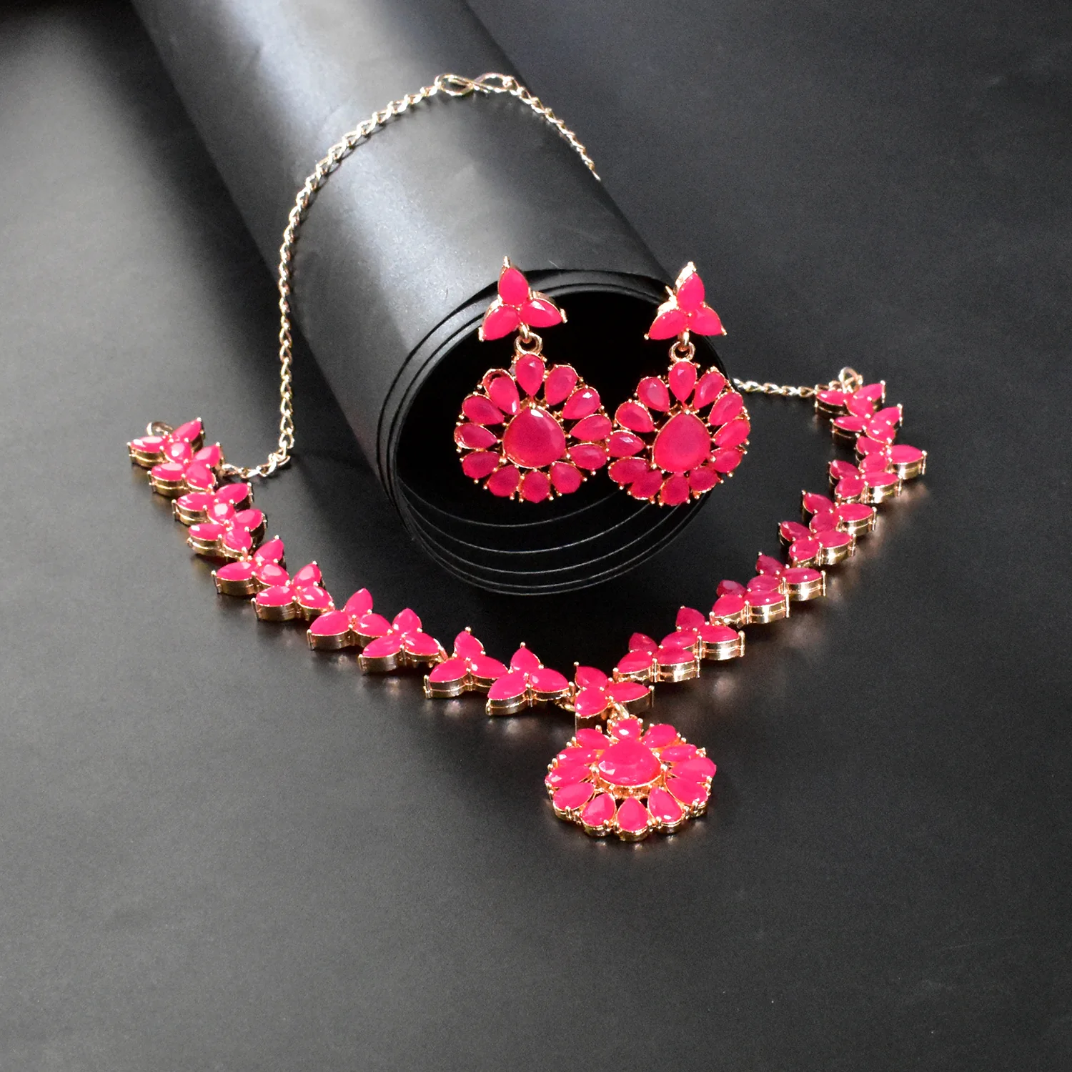 Pink Diamond Necklace Set - Image 2