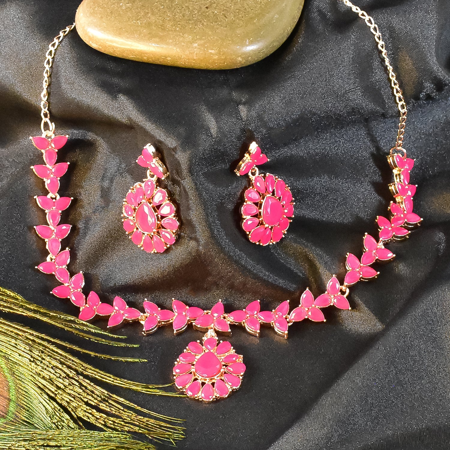 Pink Diamond Necklace Set - Image 4