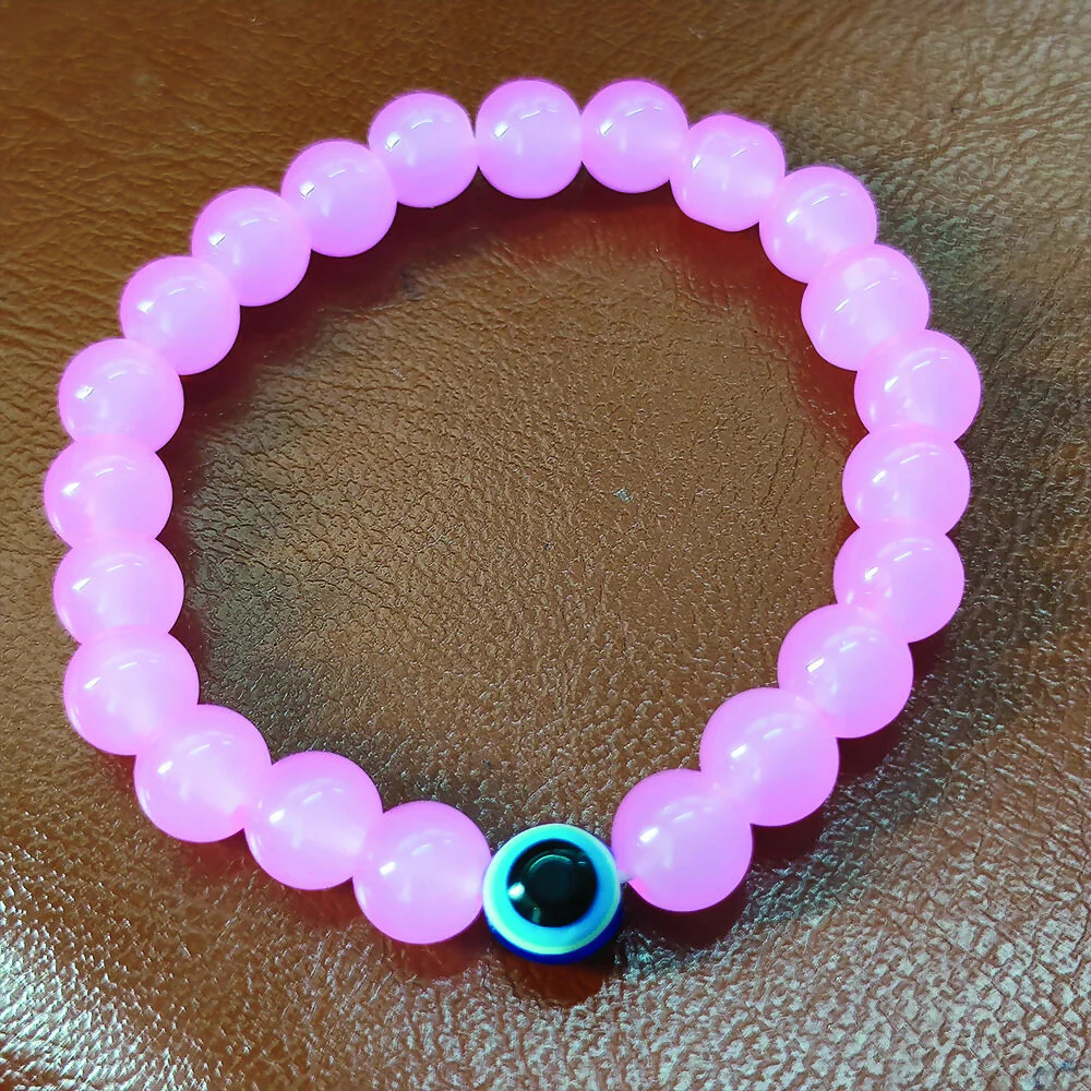 Pink Evil Eye Beads Bracelet - Image 7