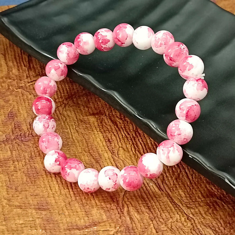 Pink Glass Beads Bracelet - Image 3