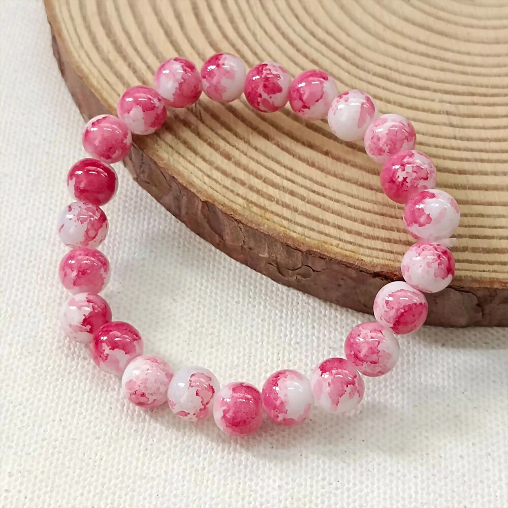 Pink Glass Beads Bracelet - Image 4