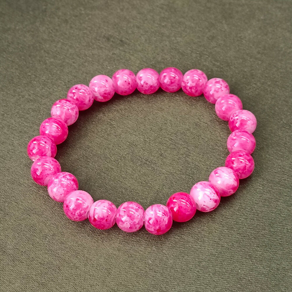 Pink Glass Beads Bracelet - Image 3