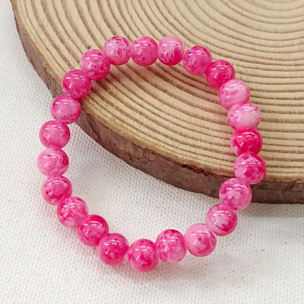 Pink Glass Beads Bracelet - Image 4