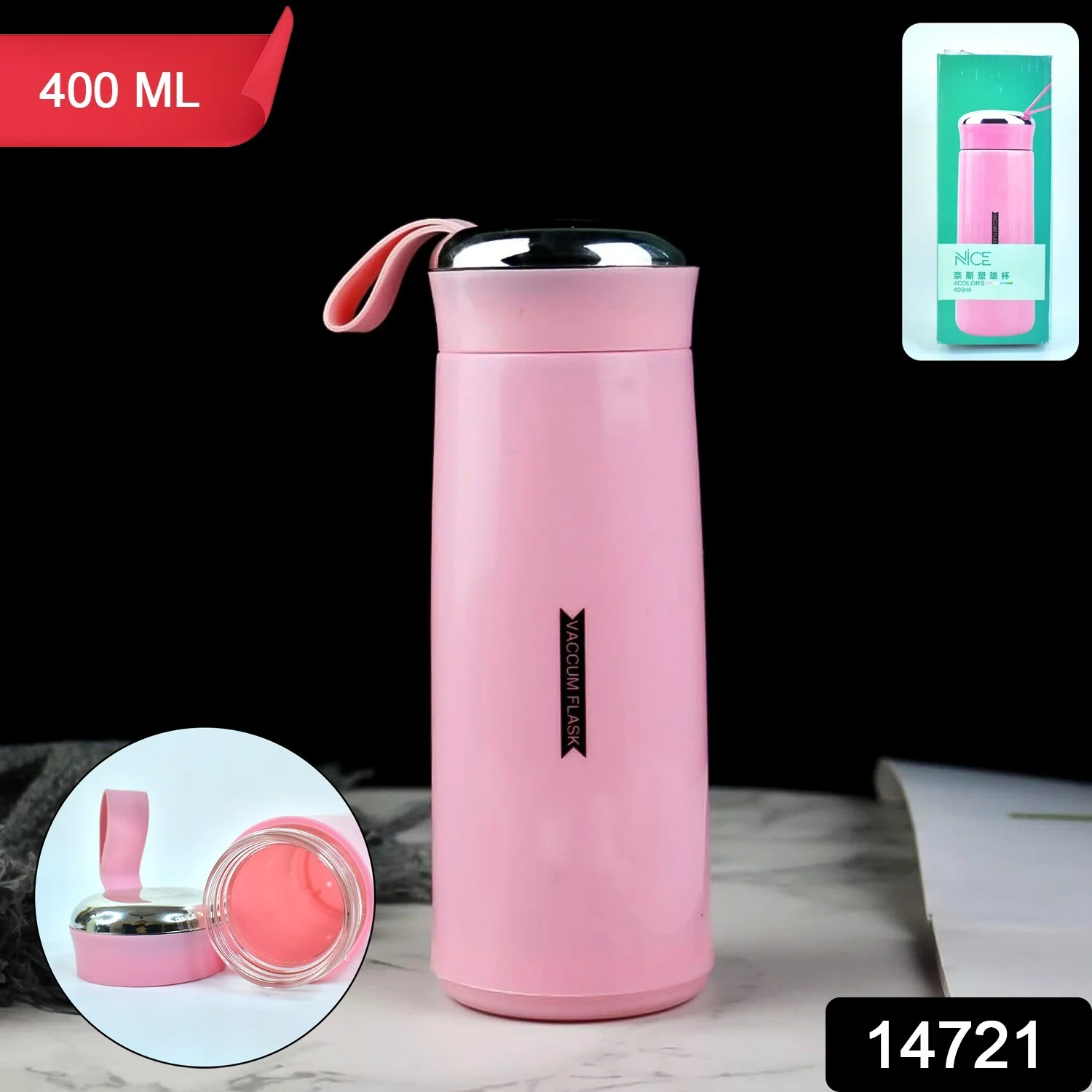 Water Bottle 400 ML Leak Proof Glass Bottle for Daily Water Intake  1 Pc - Image 2