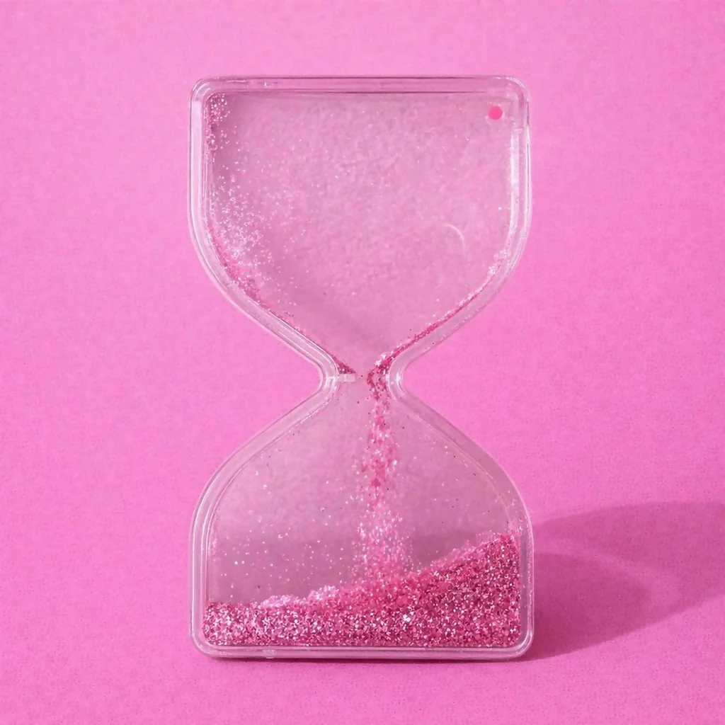 Pink Glitter Flow Hourglass Liquid Timer Desk Toy for Kids & Adults - Image 3