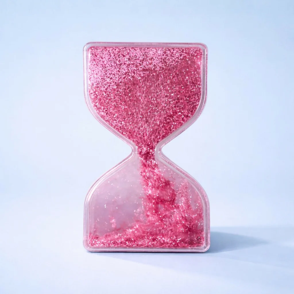 Pink Glitter Flow Hourglass Liquid Timer Desk Toy for Kids & Adults - Image 4