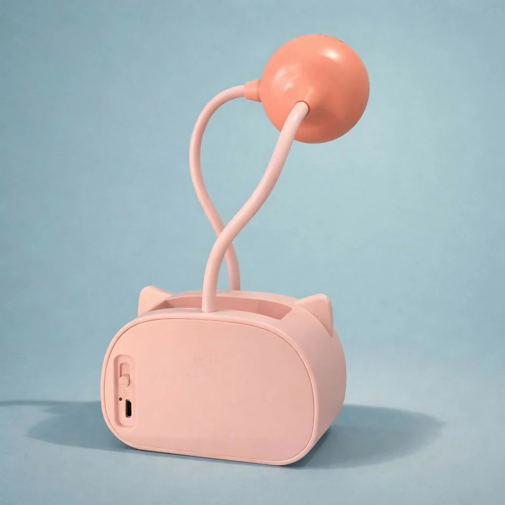 Pink Kids Desk Lamp with Pencil Sharpener and Pen Holder Study Table Light - Image 4
