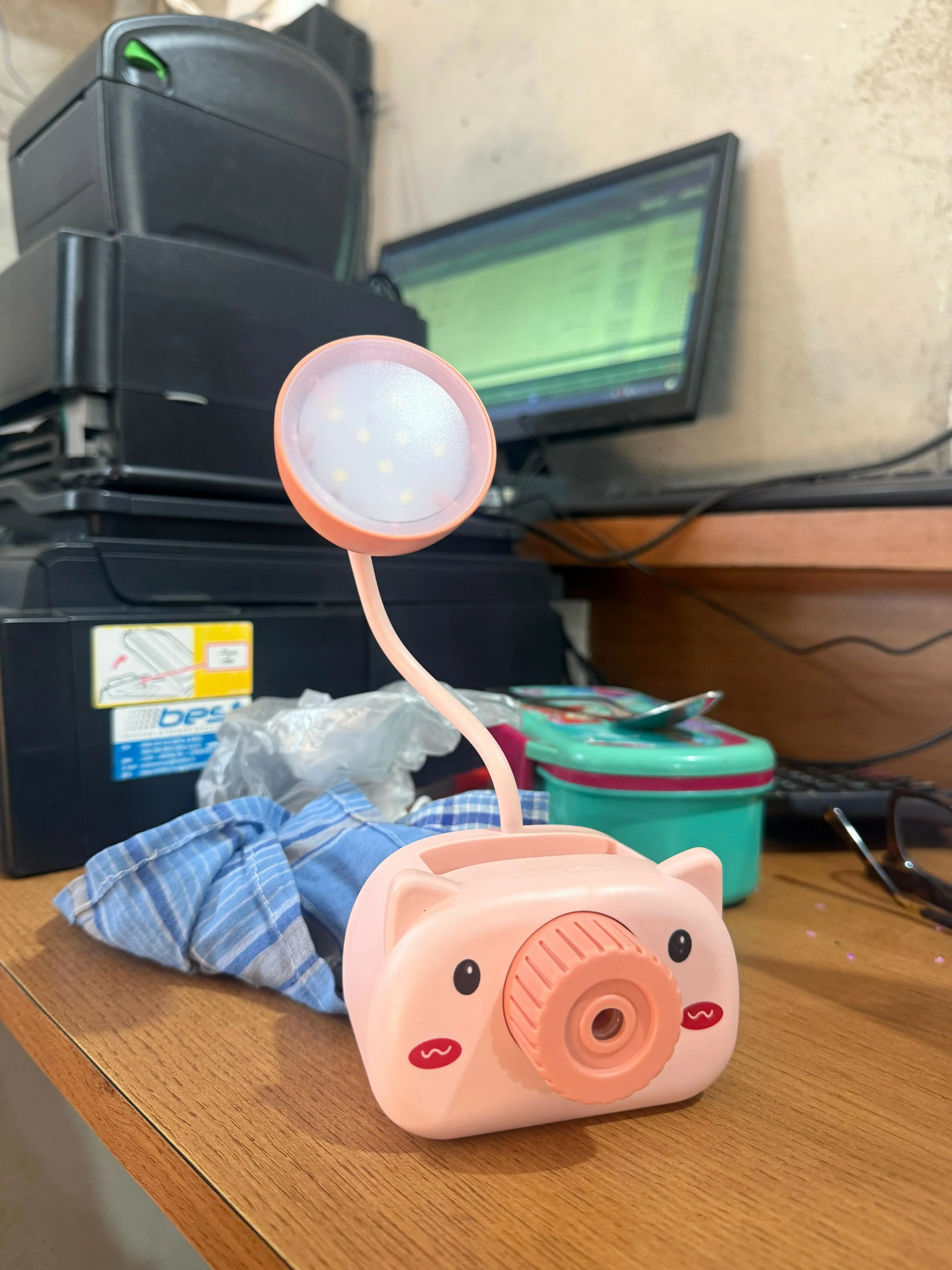 Pink Kids Desk Lamp with Pencil Sharpener and Pen Holder Study Table Light - Image 5