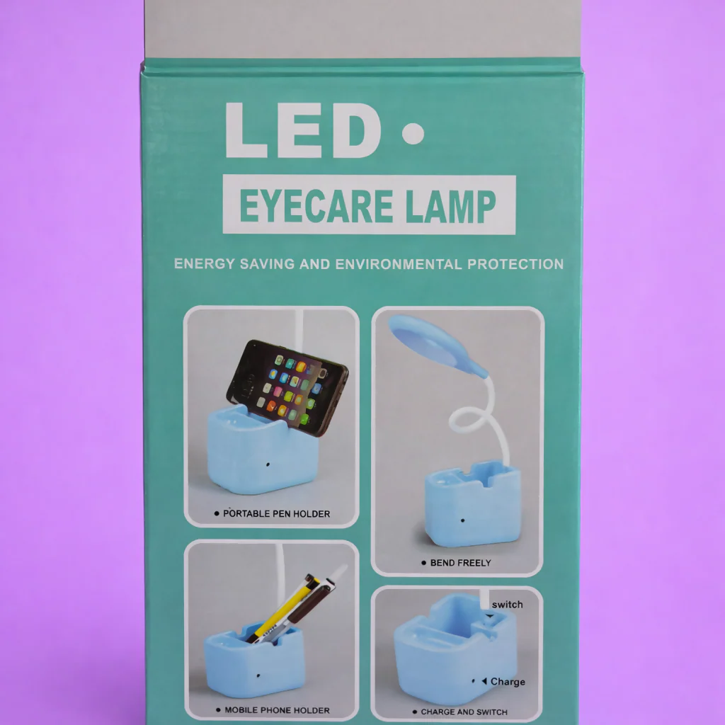 Pink LED Desk Lamp with Pen Holder and Phone holder for Study Table and Kids Room Decor - Image 4