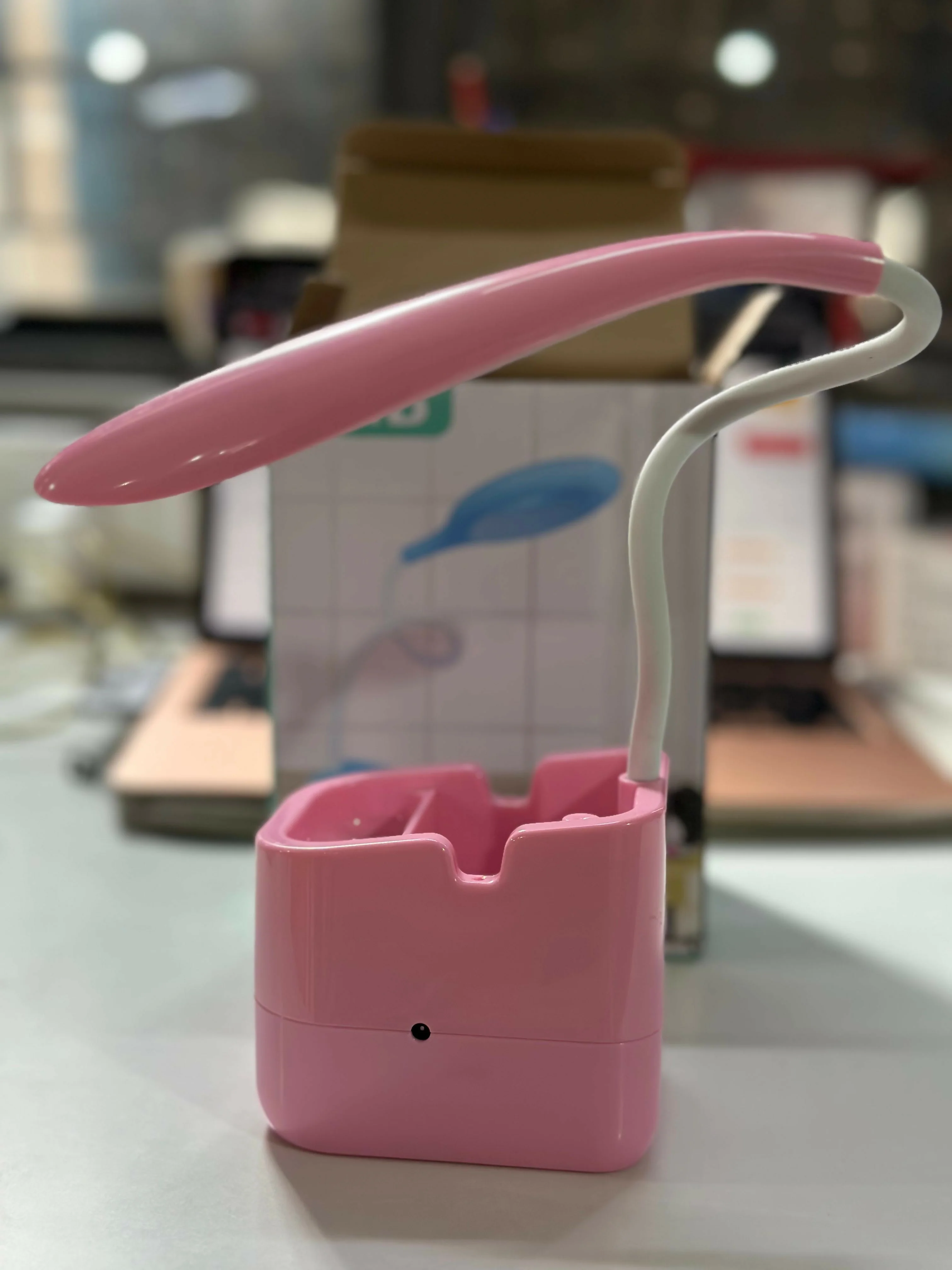 Pink LED Desk Lamp with Pen Holder and Phone holder for Study Table and Kids Room Decor - Image 7