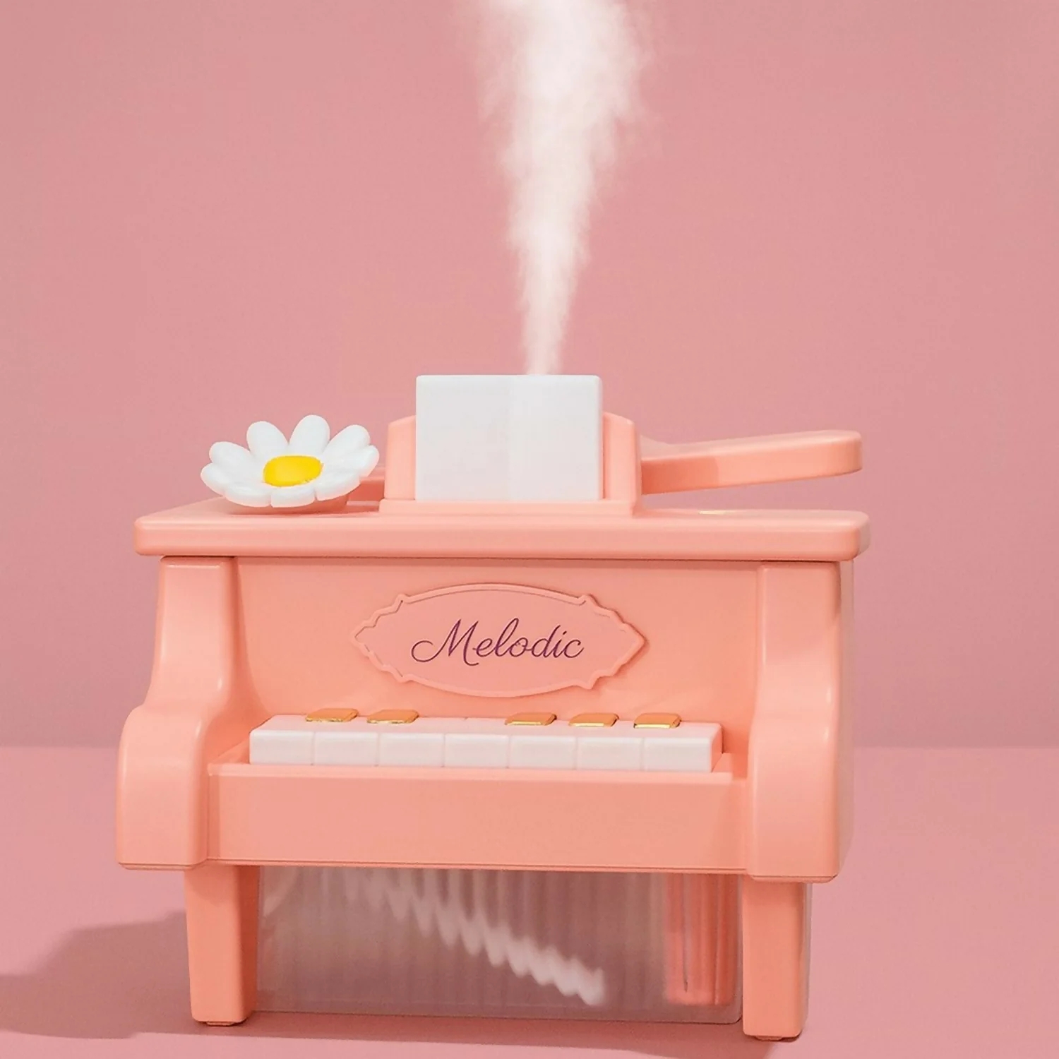 Pink Piano USB Mini Humidifier with Night Light for Bedroom & Kids Room - Image 4