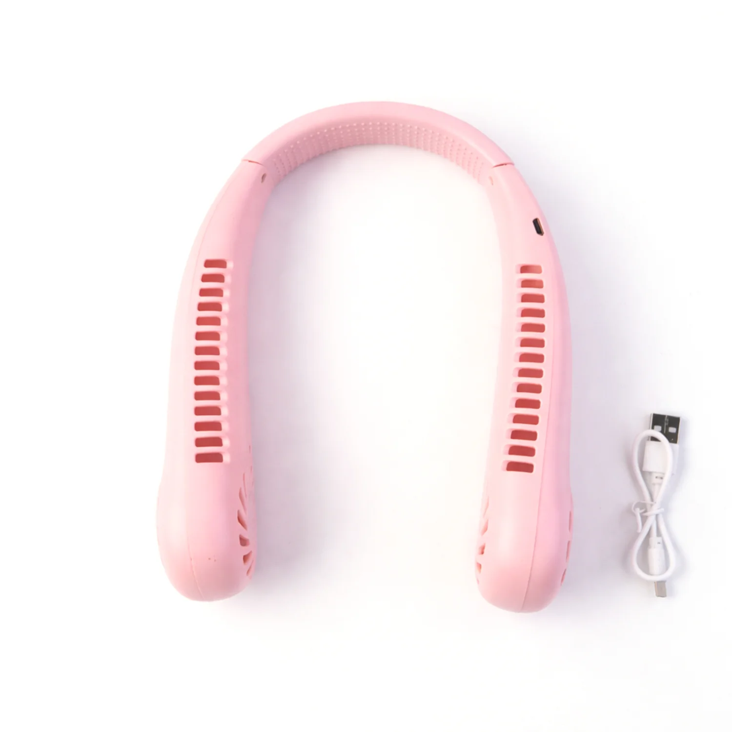 Portable Rechargeable Neck Fan (1 Pc, Pink Color) - Image 5