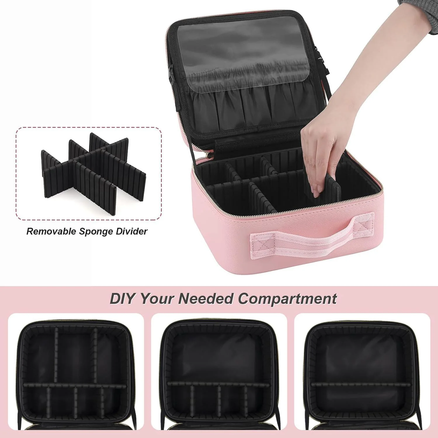 Pink Premium LED Light Makeup Organizer Box (1 Pc) - Image 7