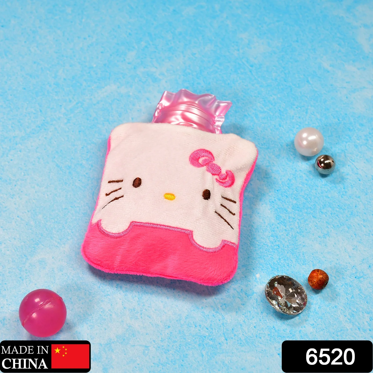 Pink Small Hot Water Bag with Cover for Pain Relief - Image 2