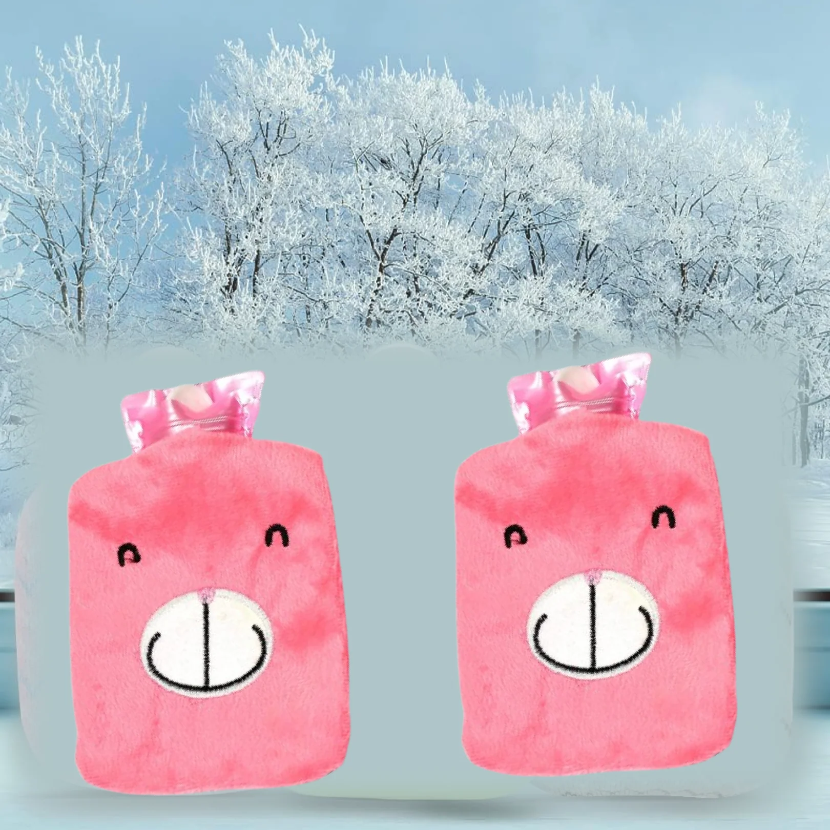 Pink Hot Water Bag with Cover Relief for Neck - Image 5