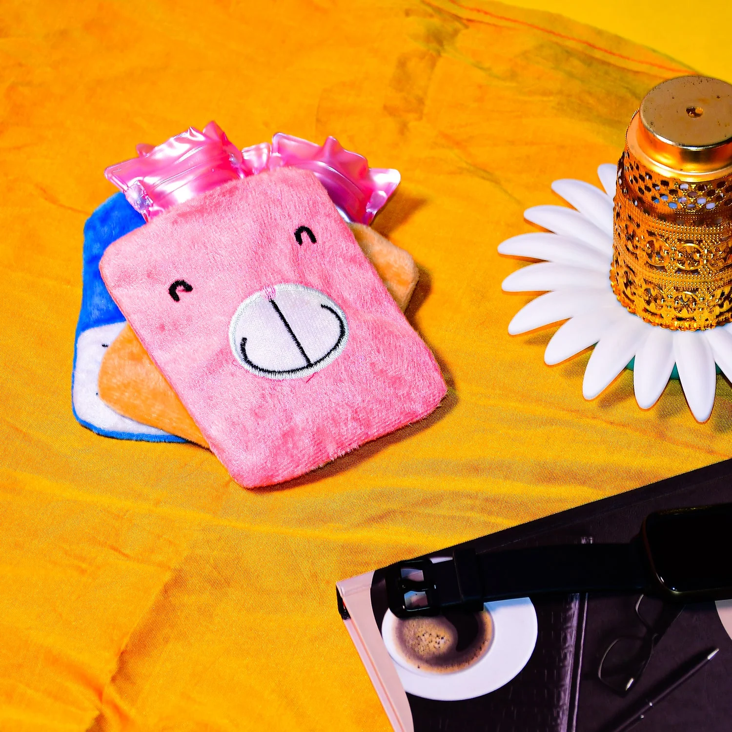 Pink Hot Water Bag with Cover Relief for Neck - Image 8