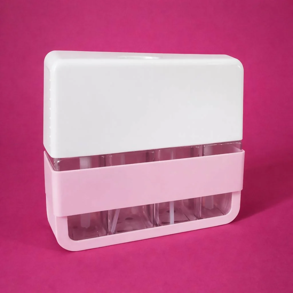 Pink Travel Refillable Bottle Set with Pump and Spray Dispensers - Image 4