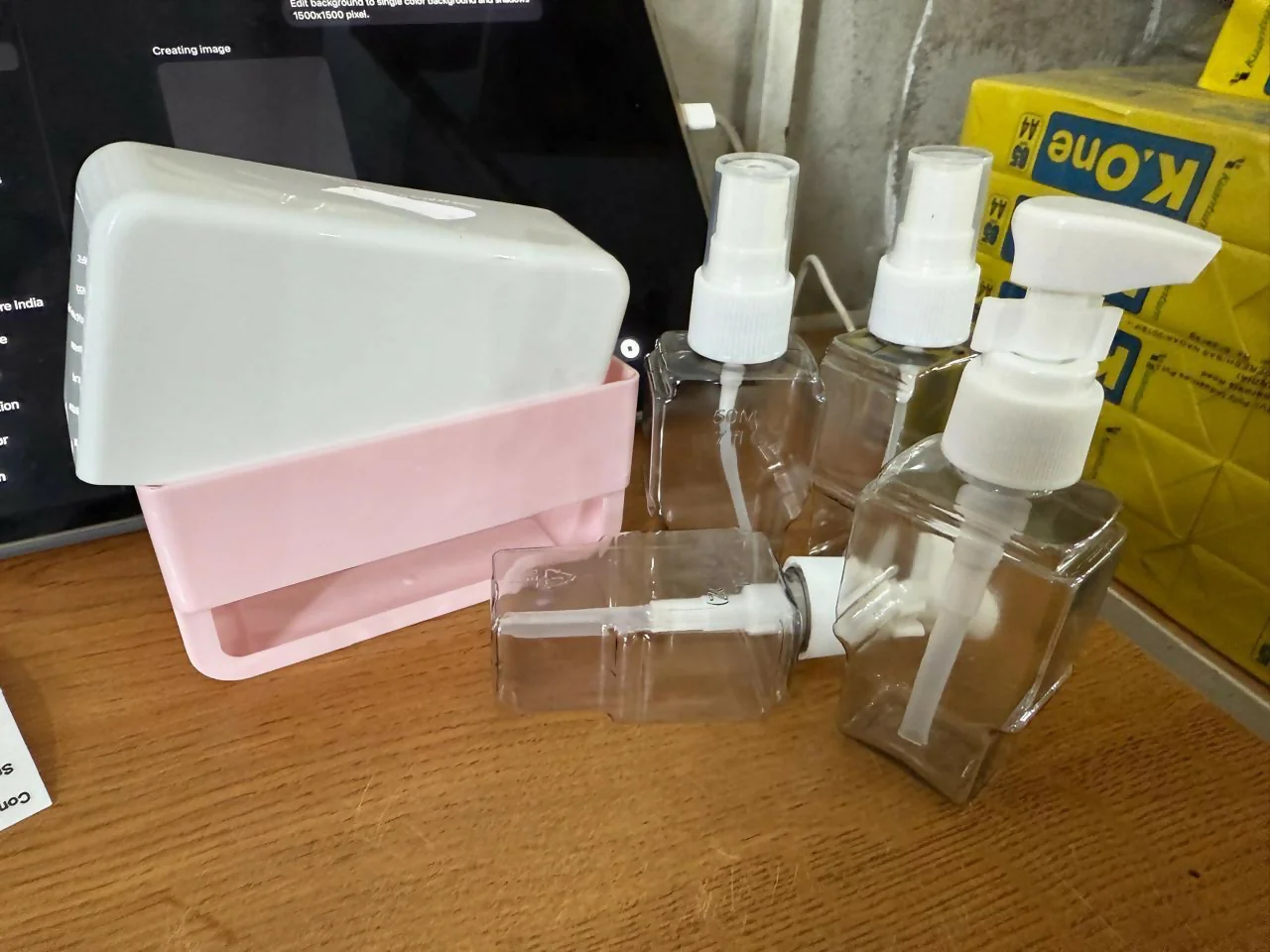 Pink Travel Refillable Bottle Set with Pump and Spray Dispensers - Image 6