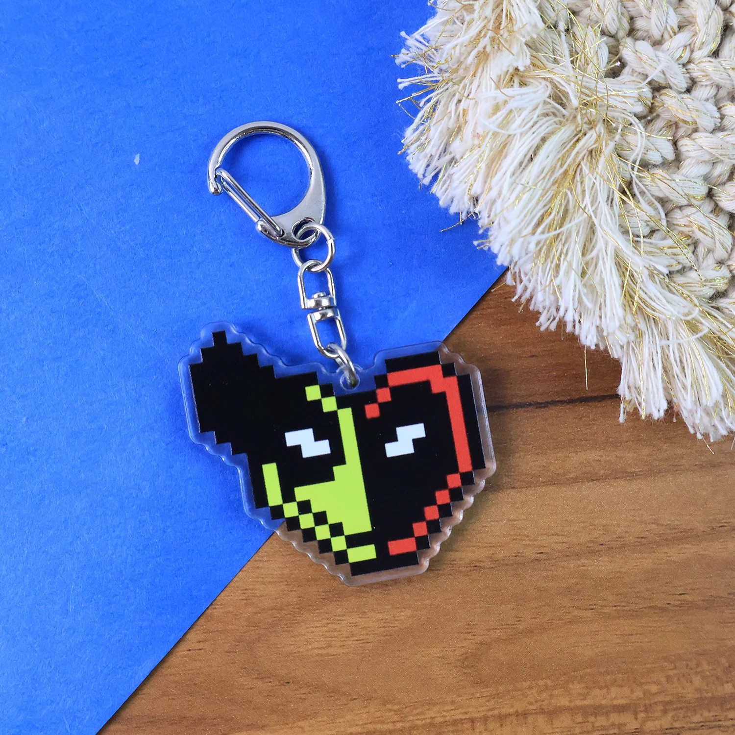Pixel Style Acrylic Cartoon Keychain with Funky Design (1 Pc) - Image 4