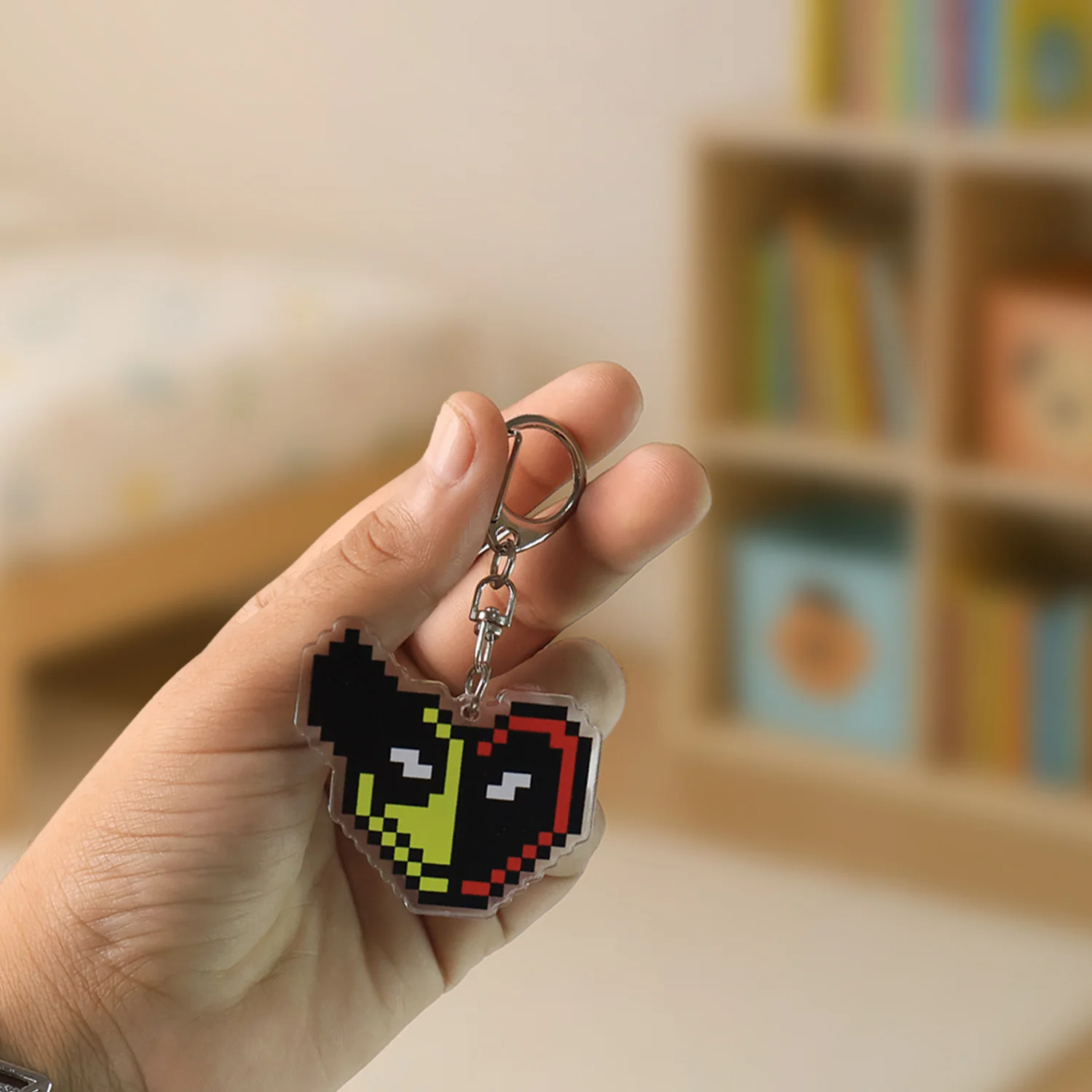 Pixel Style Acrylic Cartoon Keychain with Funky Design (1 Pc) - Image 6