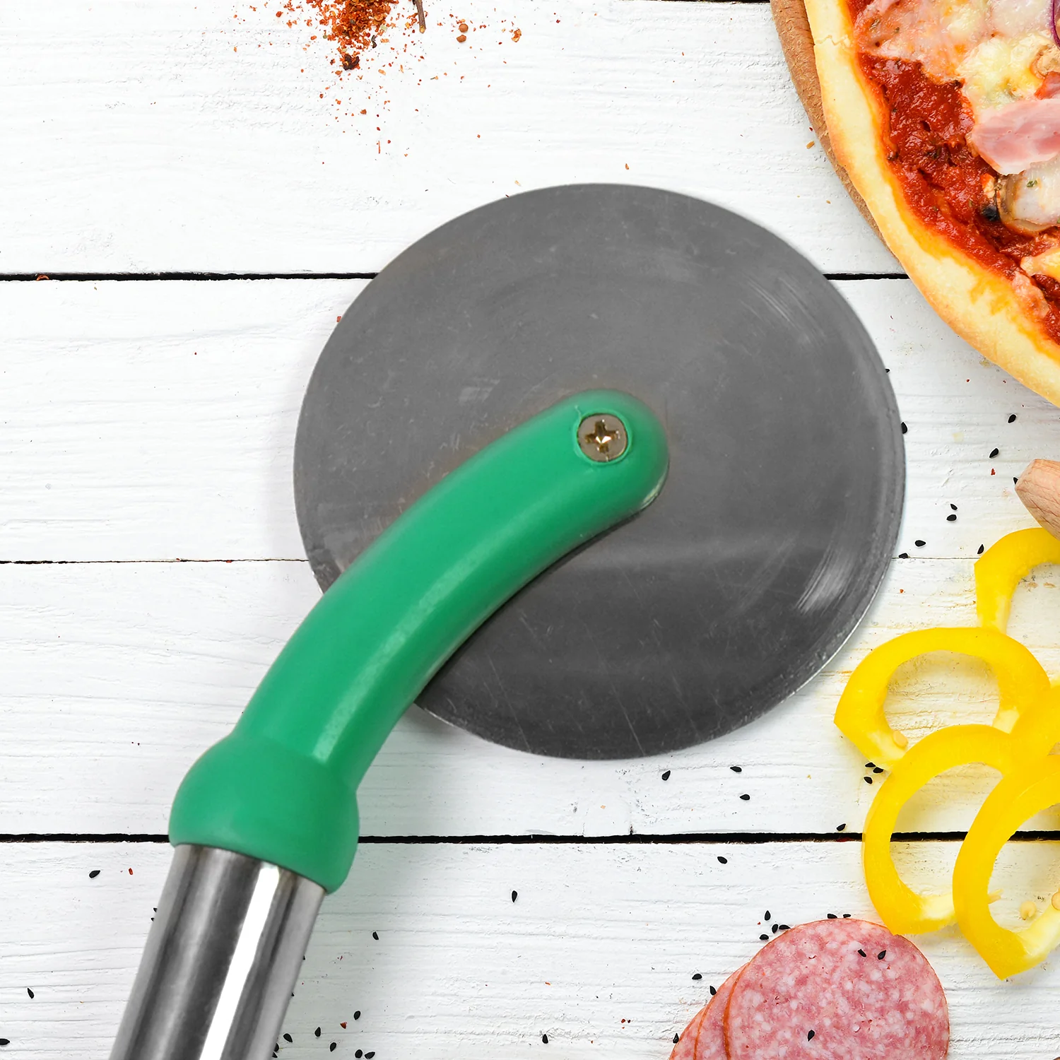 Kitchen Stainless Steel Wheel Pizza Cutter (1 pc) - Image 6