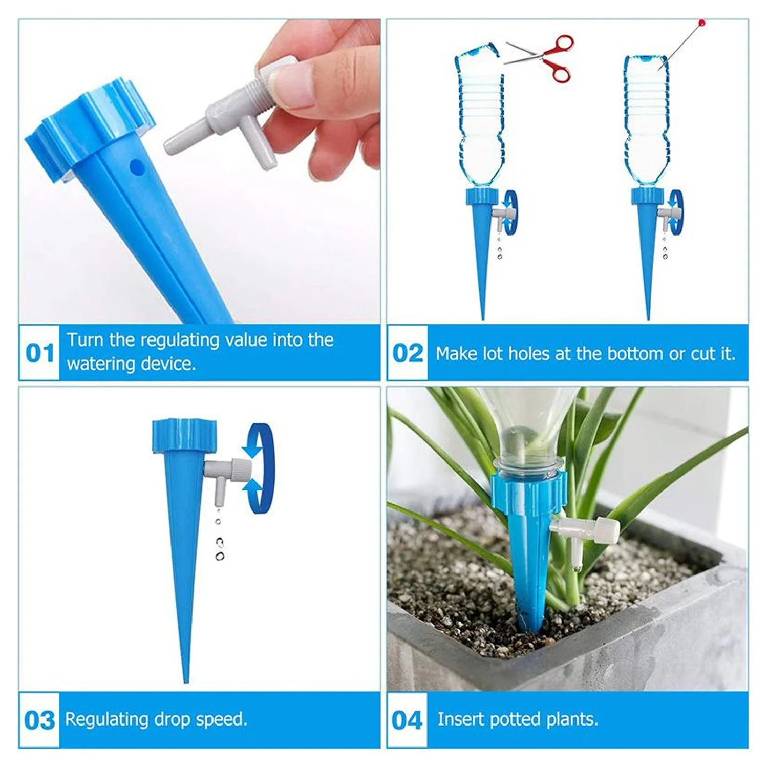 Plant Watering Spikes Sprinkler self Watering Spikes Water dripper for Plants - Image 5